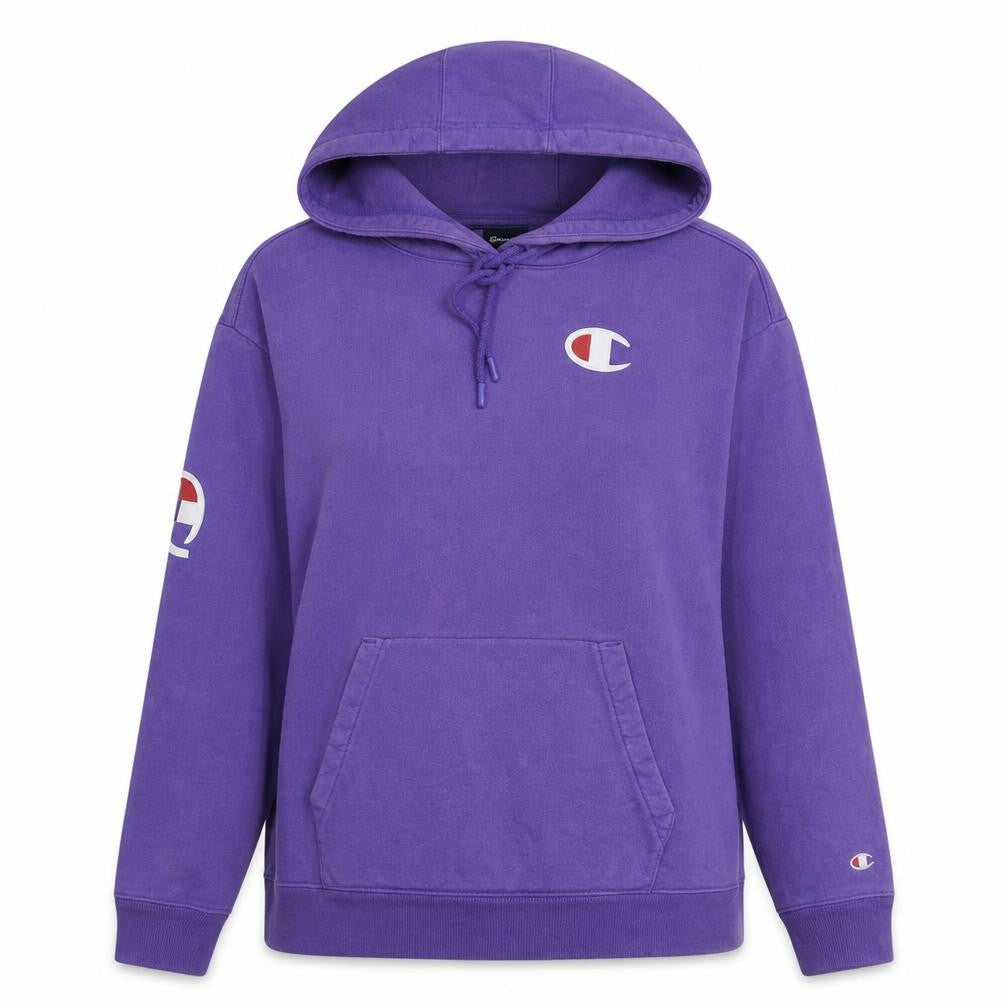 Champion Women Purple Small Pullover Hoodie Cotton Logo Casual