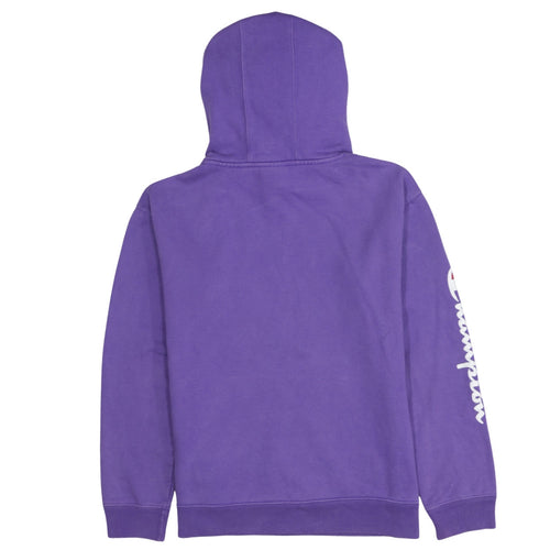 Champion Women Purple Small Pullover Hoodie Cotton Logo Casual