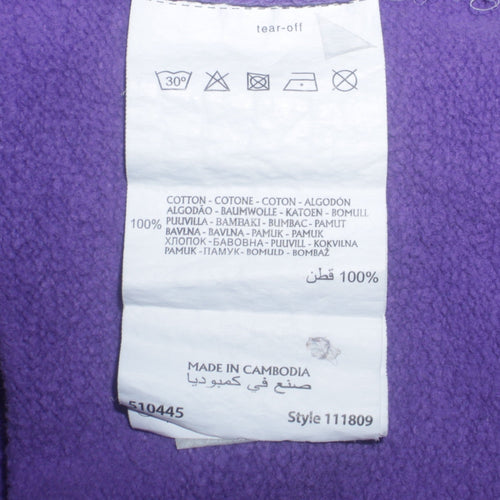 Champion Women Purple Small Pullover Hoodie Cotton Logo Casual