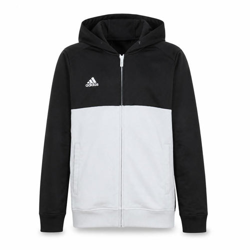Adidas Boys Black Full Zip Hoodie 13-14 Years Colourblock Sportswear