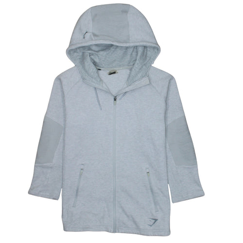 Gymshark Men’s Grey Full Zip Athletic Hoodie Size S