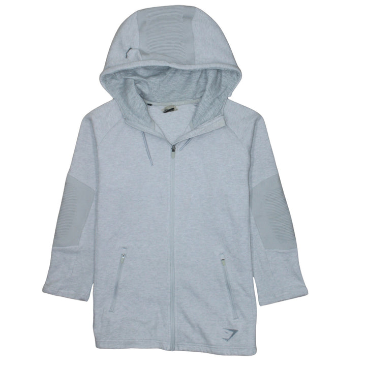 Gymshark Men’s Grey Full Zip Athletic Hoodie Size S