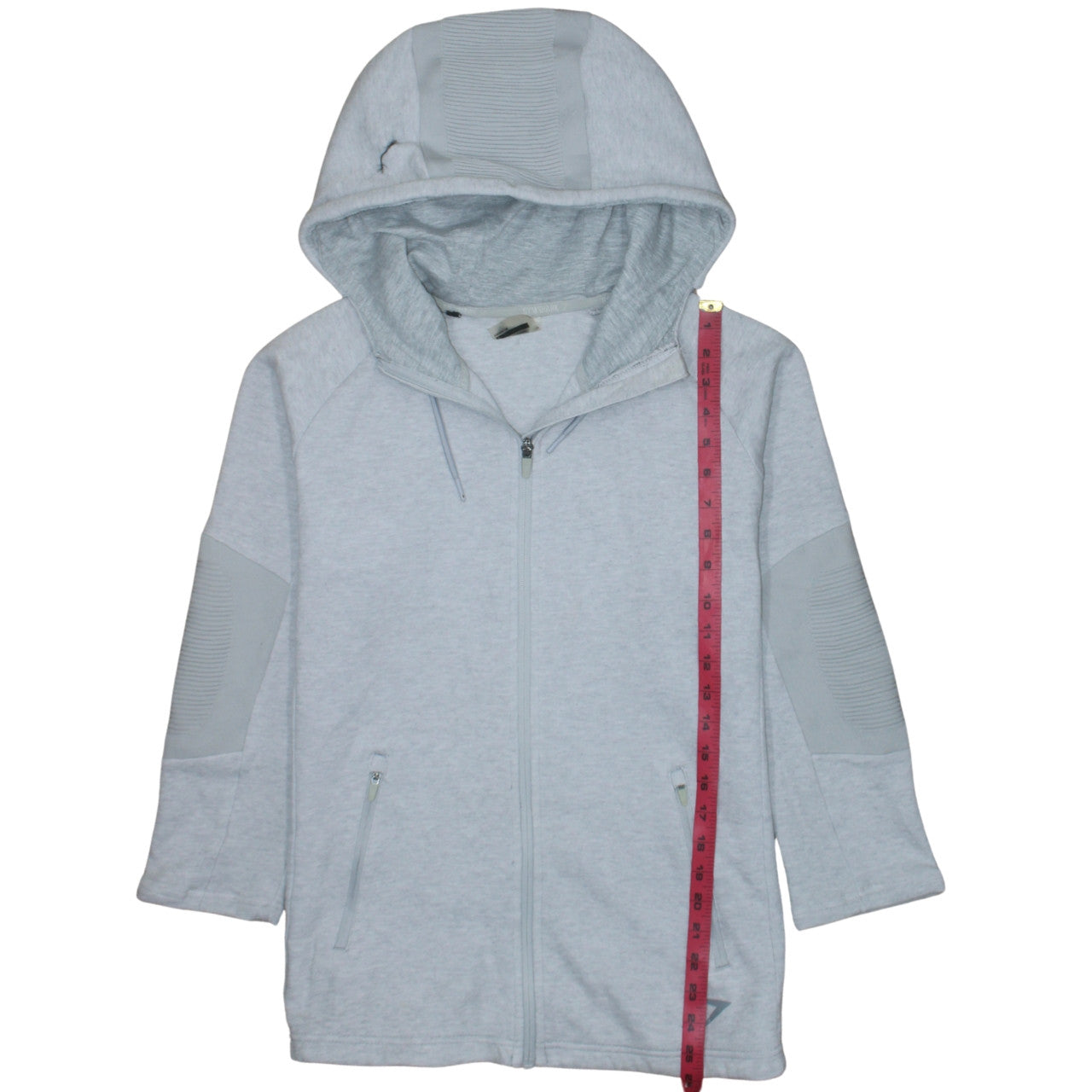 Gymshark Men’s Grey Full Zip Athletic Hoodie Size S