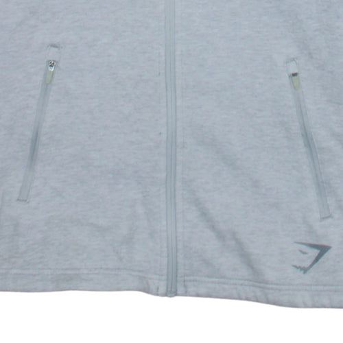Gymshark Men’s Grey Full Zip Athletic Hoodie Size S