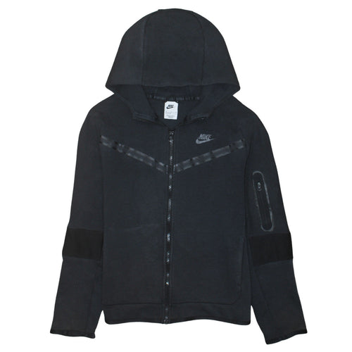 Nike Boys Black XL Full Zip Hoodie with Logo and Pockets