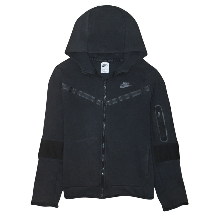 Nike Boys Black XL Full Zip Hoodie with Logo and Pockets