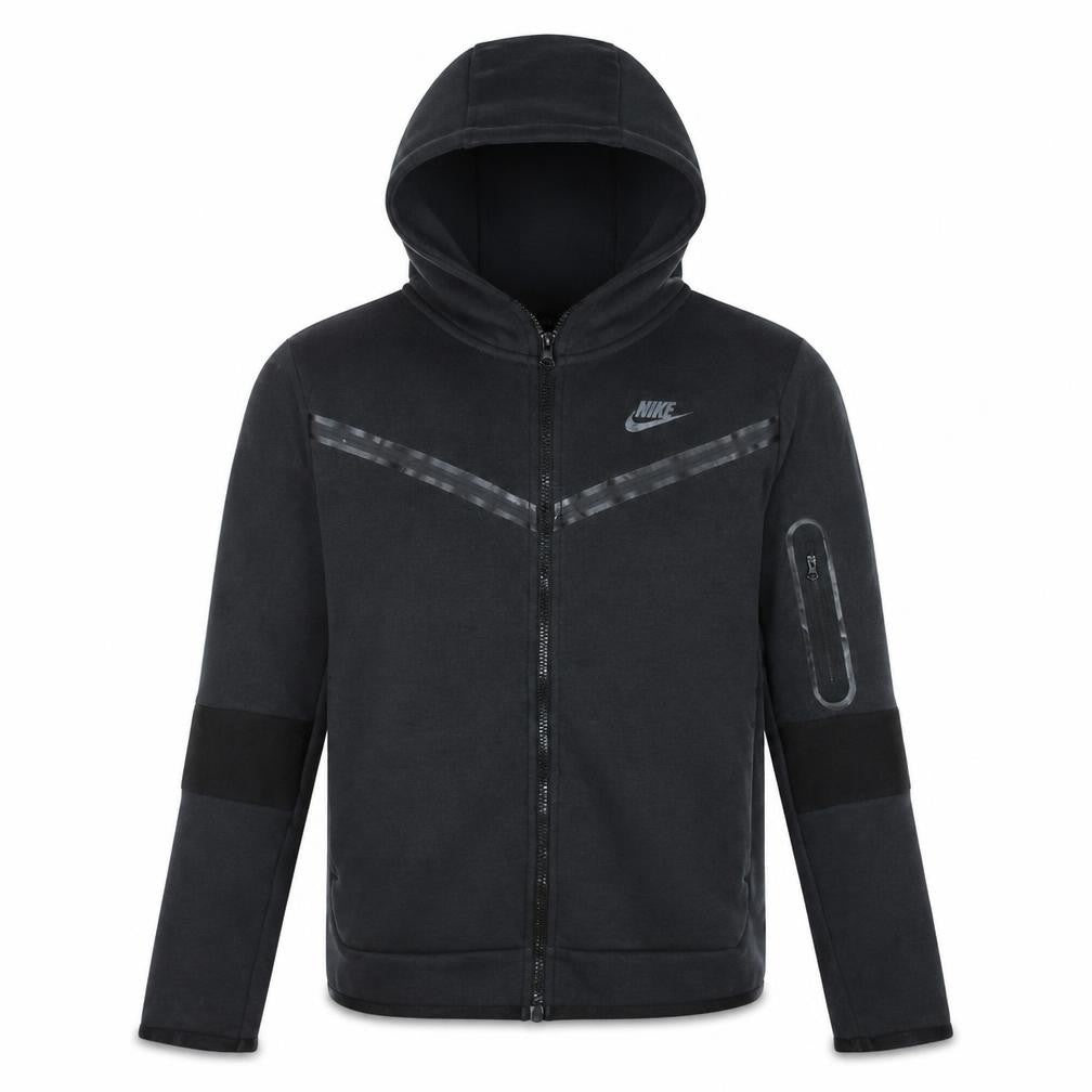 Nike Boys Black XL Full Zip Hoodie with Logo and Pockets