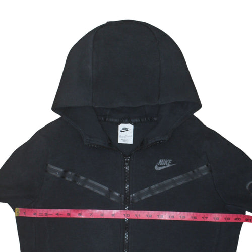 Nike Boys Black XL Full Zip Hoodie with Logo and Pockets