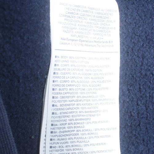 Nike Mens Blue S Pullover Hoodie Fleece Logo Sweatshirt