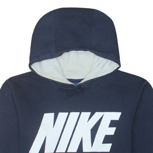 Nike Mens Blue S Pullover Hoodie Fleece Logo Sweatshirt