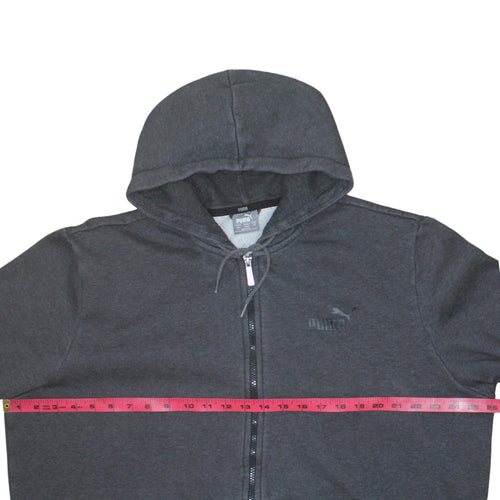 Puma Men’s Grey Full Zip Hoodie 2XL Regular Fit Fleece Sweatshirt