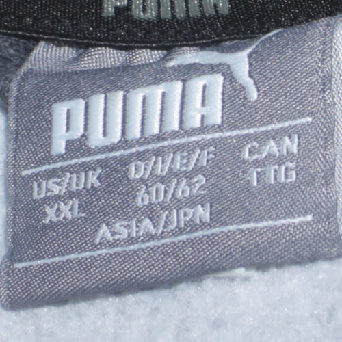 Puma Men’s Grey Full Zip Hoodie 2XL Regular Fit Fleece Sweatshirt