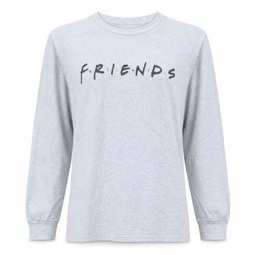 Primark Women Grey Friends Long Sleeve T-Shirt Nightshirt L