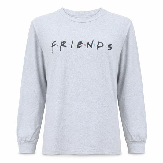 Primark Women Grey Friends Long Sleeve T-Shirt Nightshirt L