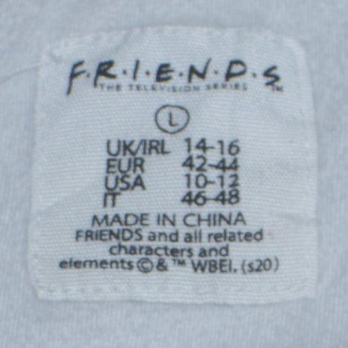 Primark Women Grey Friends Long Sleeve T-Shirt Nightshirt L