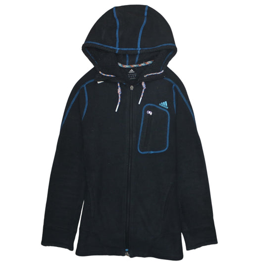 Adidas Women's Black Full Zip Hooded Fleece Jacket Size S