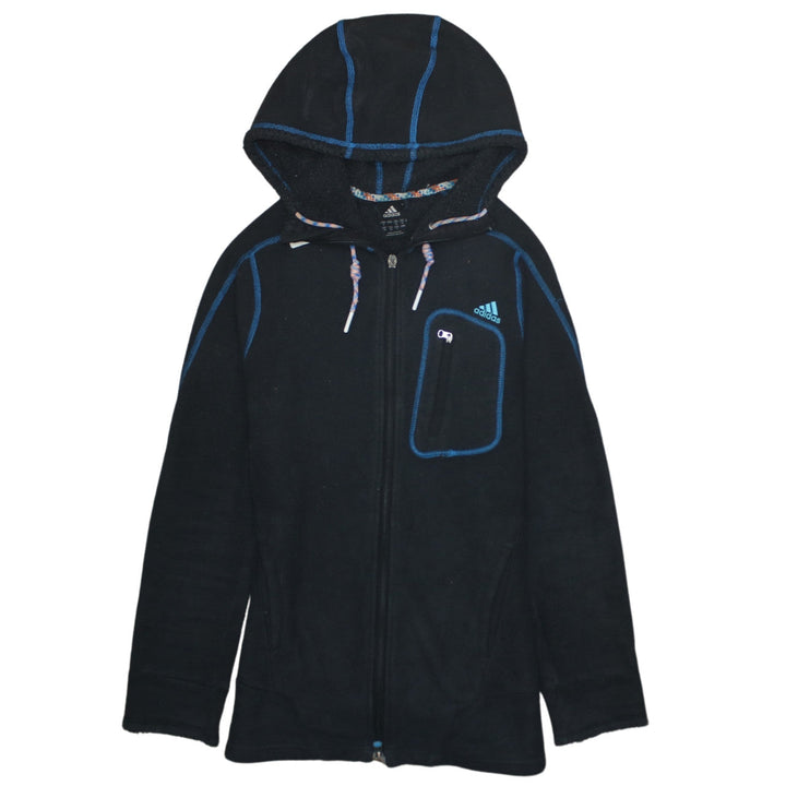 Adidas Women's Black Full Zip Hooded Fleece Jacket Size S