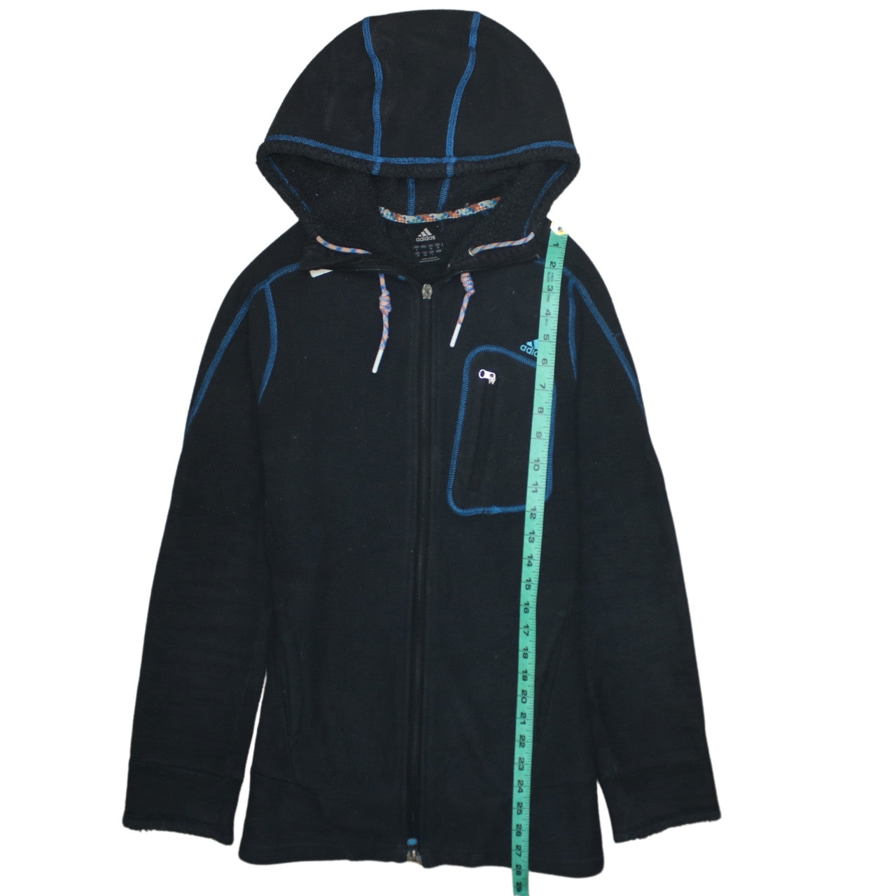 Adidas Women's Black Full Zip Hooded Fleece Jacket Size S