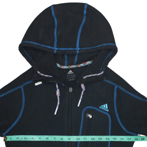 Adidas Women's Black Full Zip Hooded Fleece Jacket Size S