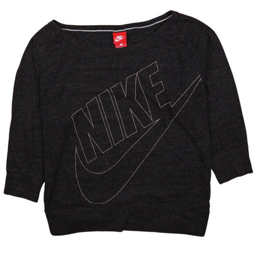 Nike Women's Black Large Pullover Sweatshirt with Logo Print