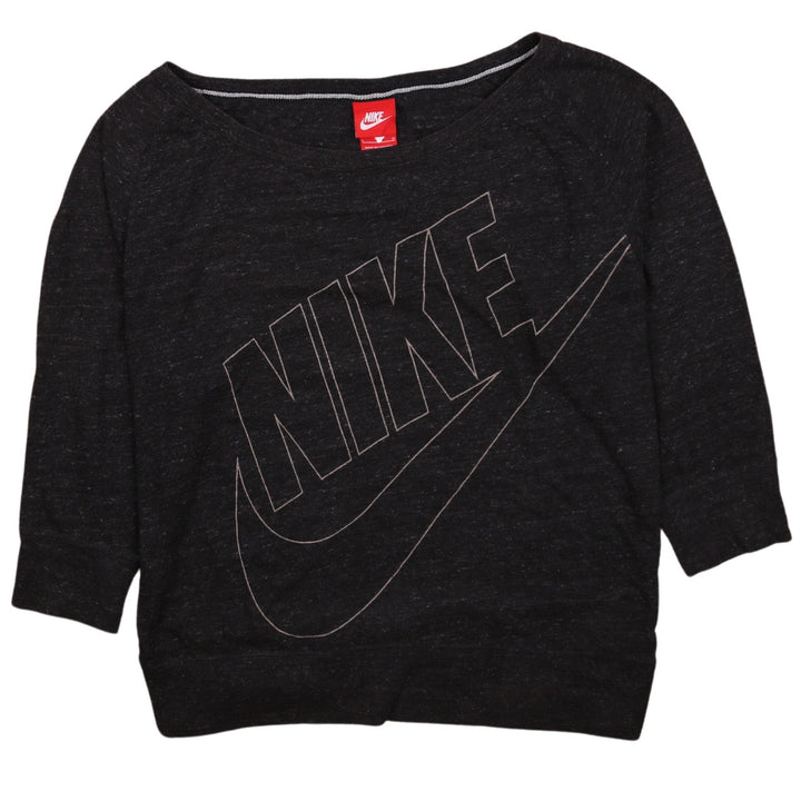 Nike Women's Black Large Pullover Sweatshirt with Logo Print