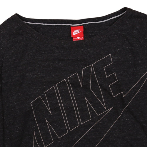 Nike Women's Black Large Pullover Sweatshirt with Logo Print