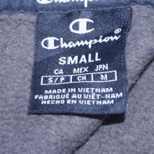 Champion Men's Grey Full Zip Logo Hoodie Sweatshirt Size S
