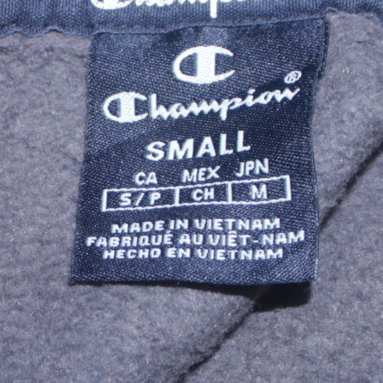 Champion Men's Grey Full Zip Logo Hoodie Sweatshirt Size S
