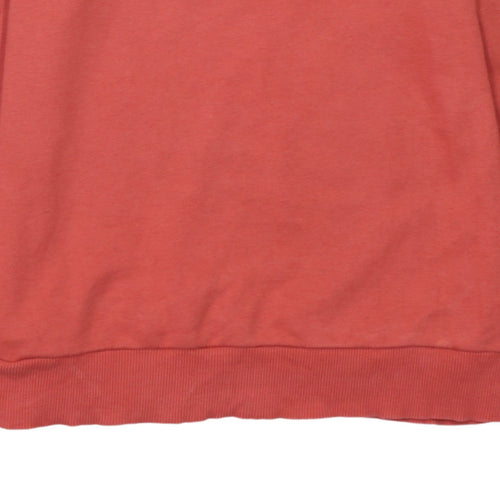 Adidas Womens Coral Pink Hoodie Size 12-14 Medium Pullover Hooded Sweatshirt