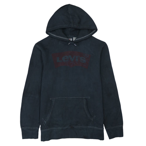Levi's Men's Black Pullover Hoodie L Logo Fleece Sweatshirt
