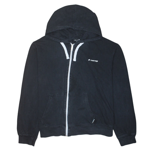 Lotto Men's Black 2XL Full Zip Hoodie Cotton Sweatshirt