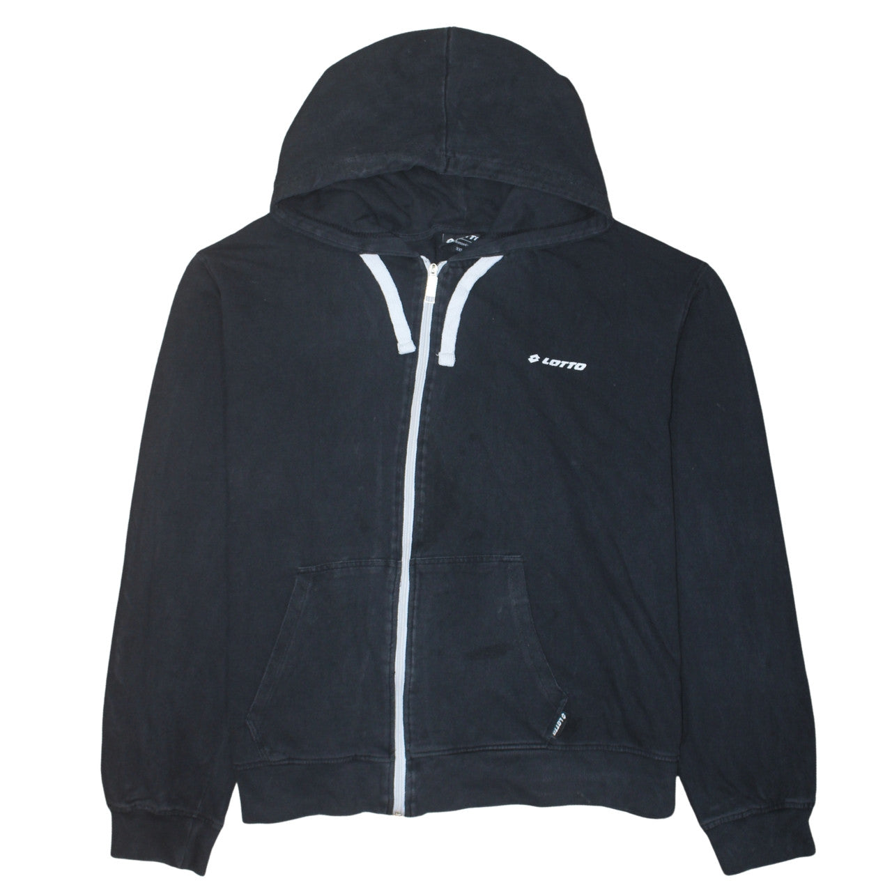 Lotto Men's Black 2XL Full Zip Hoodie Cotton Sweatshirt
