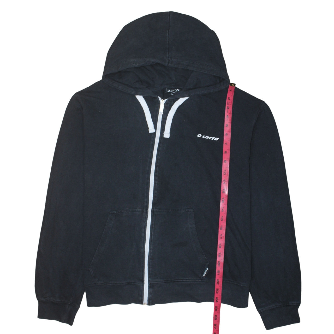 Lotto Men's Black 2XL Full Zip Hoodie Cotton Sweatshirt