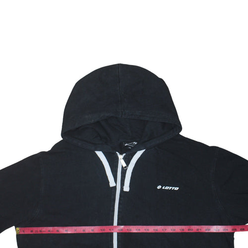 Lotto Men's Black 2XL Full Zip Hoodie Cotton Sweatshirt