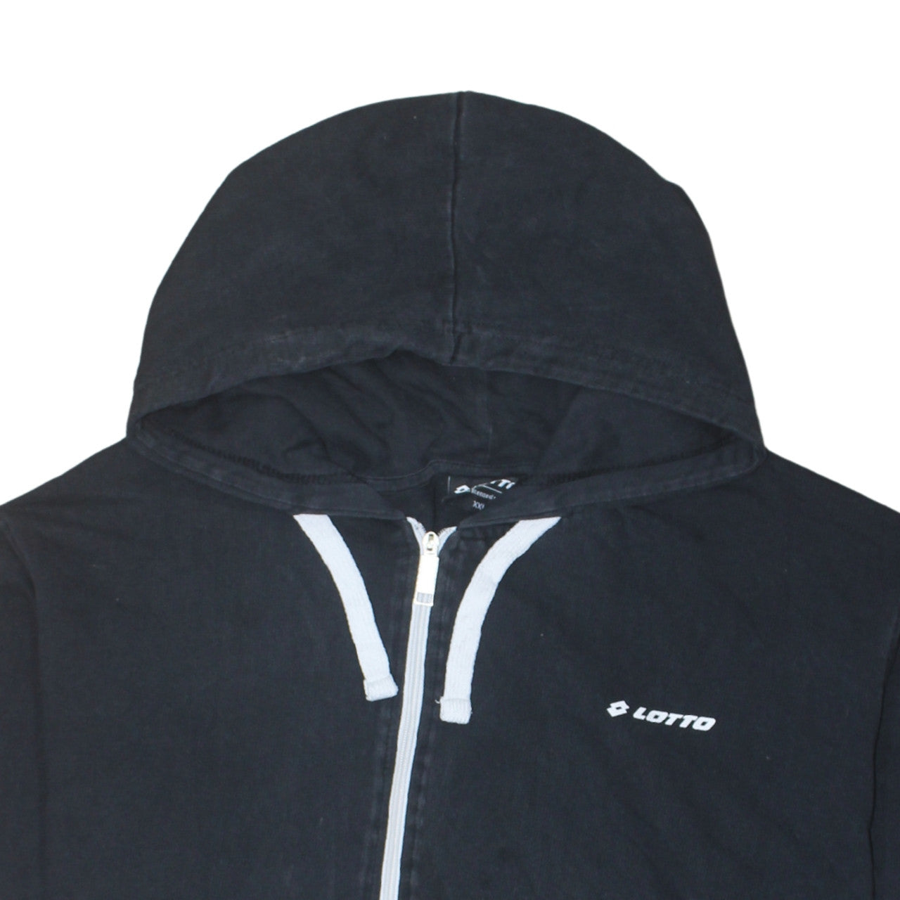 Lotto Men's Black 2XL Full Zip Hoodie Cotton Sweatshirt