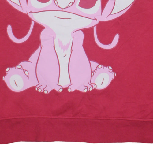 Disney Women’s Pink Pullover Sweatshirt Small Angel Graphic