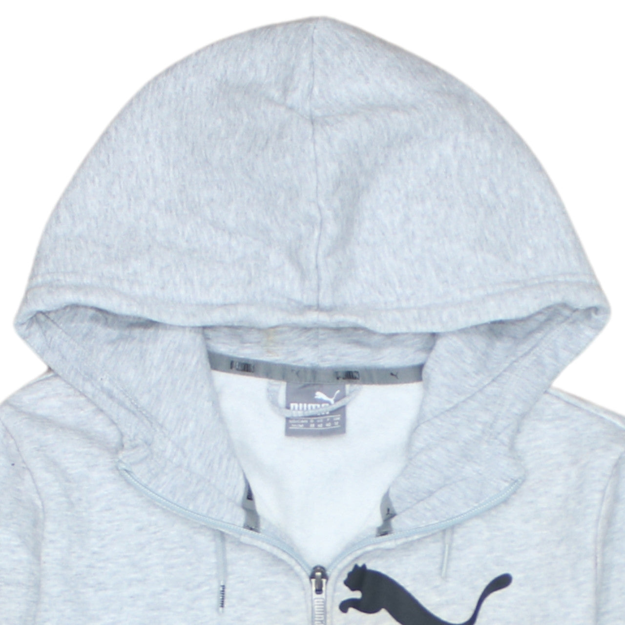Puma Women Grey Full Zip Hooded Sweatshirt Size 12 Cotton Blend