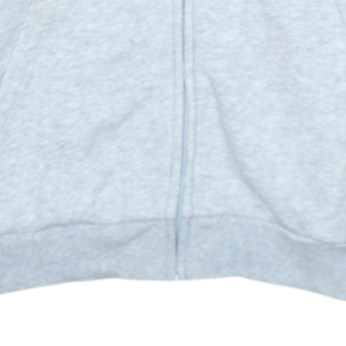 Puma Women Grey Full Zip Hooded Sweatshirt Size 12 Cotton Blend