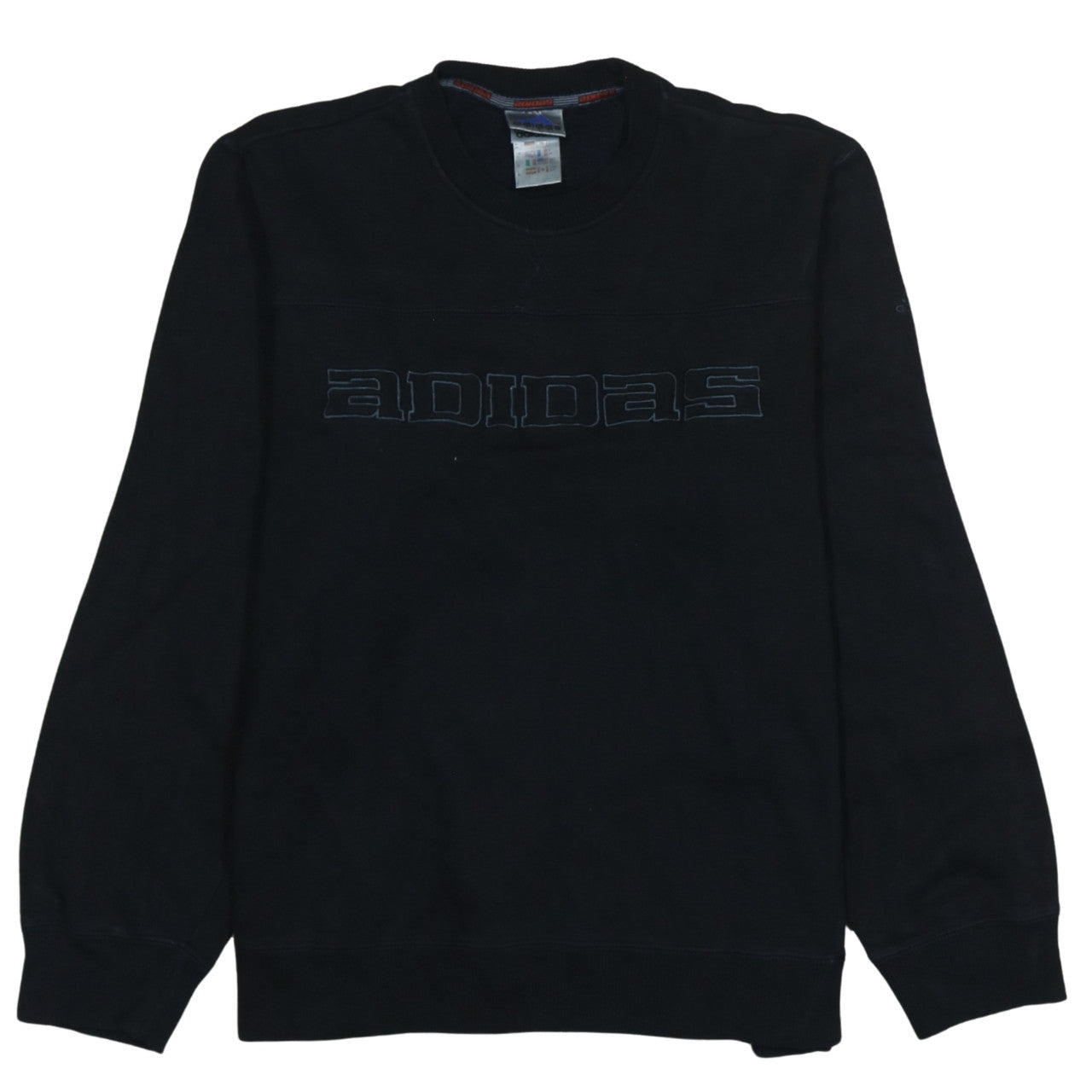 Adidas Mens Black Medium Pullover Sweatshirt Retro Logo Fleece