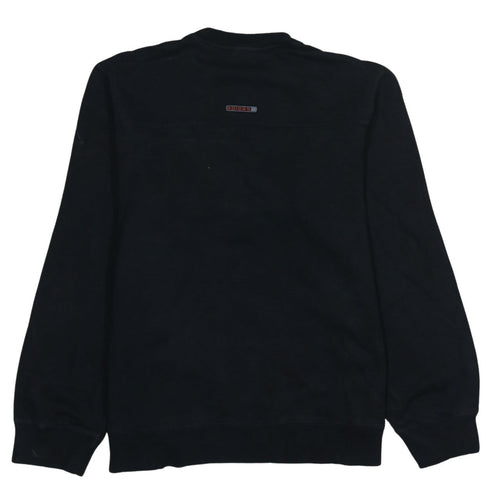 Adidas Mens Black Medium Pullover Sweatshirt Retro Logo Fleece