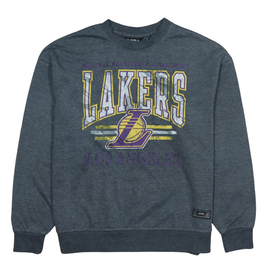 NBA Los Angeles Lakers Grey Cotton Pullover Sweatshirt 2XS Women