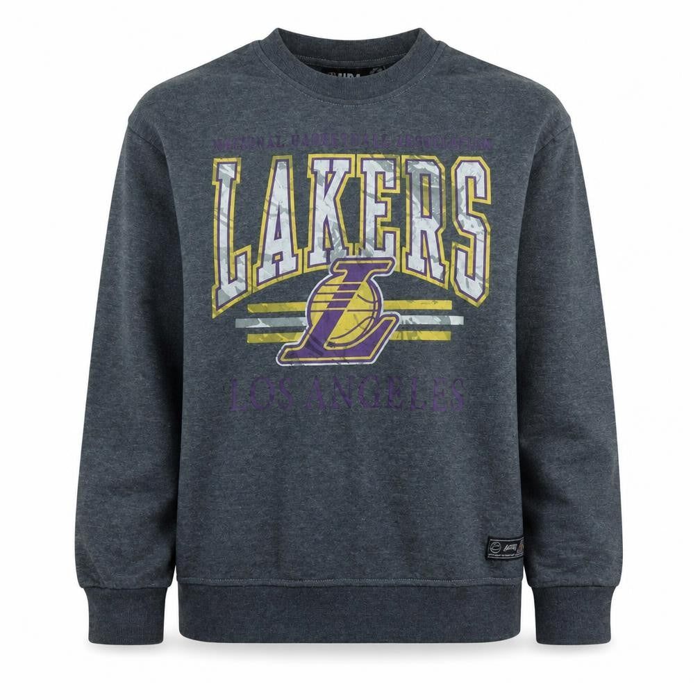 NBA Los Angeles Lakers Grey Cotton Pullover Sweatshirt 2XS Women