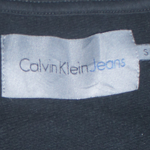 Calvin Klein Jeans Womens Black Small Logo Crew Neck Sweatshirt