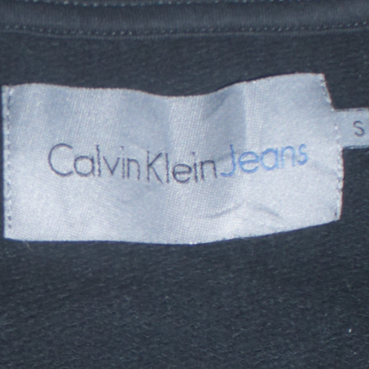 Calvin Klein Jeans Womens Black Small Logo Crew Neck Sweatshirt