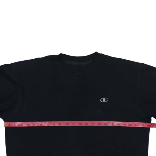 Champion Men's Black Medium Pullover Sweatshirt Crew Neck Fleece