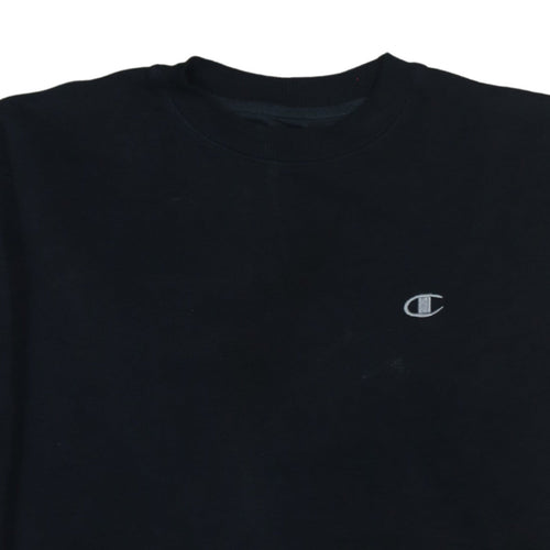 Champion Men's Black Medium Pullover Sweatshirt Crew Neck Fleece