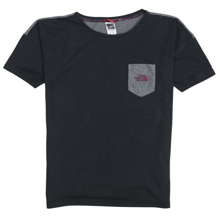 The North Face Womens Black Grey Crew Neck Colourblock T-Shirt S