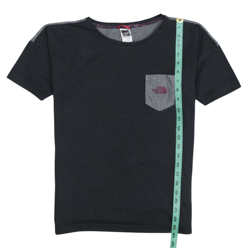 The North Face Womens Black Grey Crew Neck Colourblock T-Shirt S