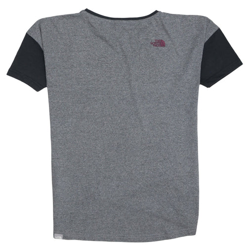 The North Face Womens Black Grey Crew Neck Colourblock T-Shirt S