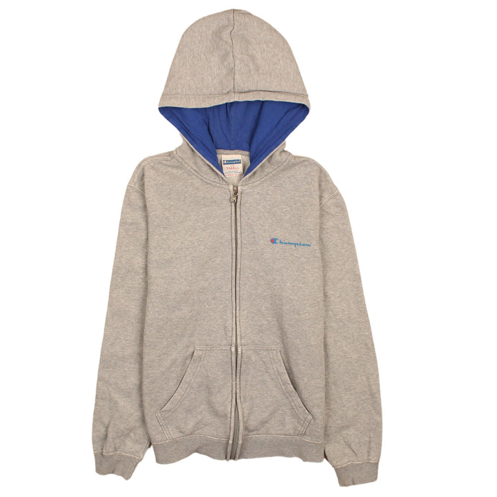Champion Men's Grey Small Full Zip Hoodie with Blue Lining